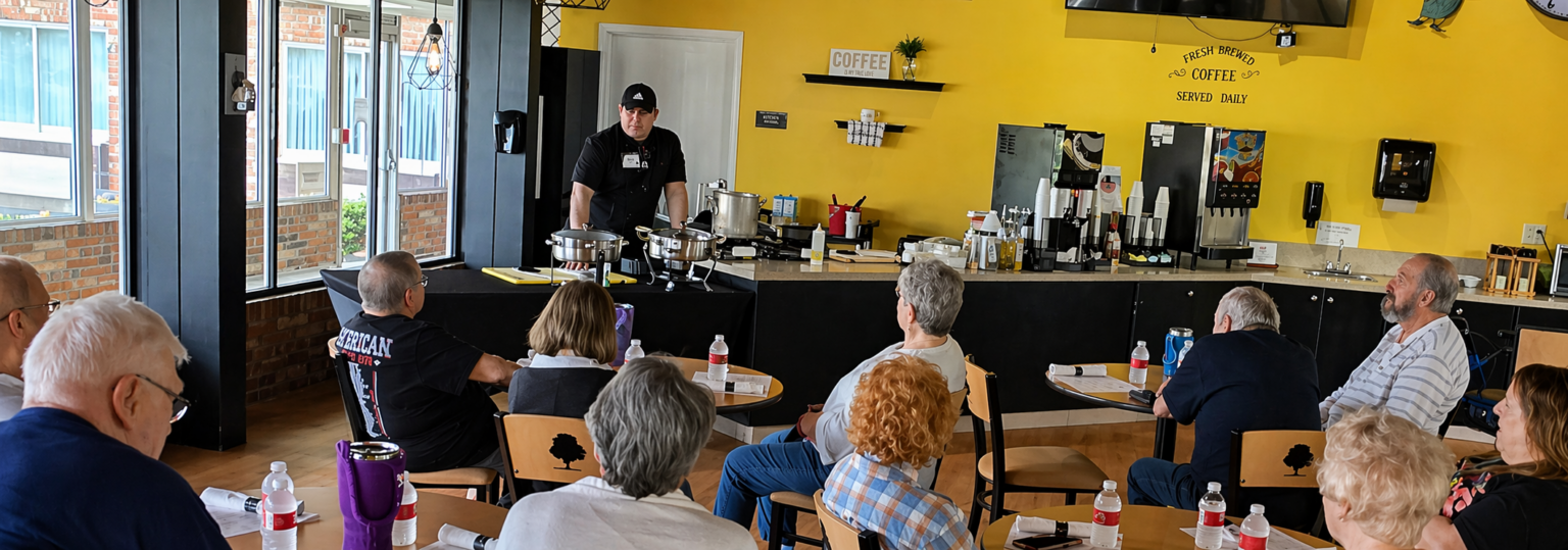 Cooking class at Genesis Village with residents
