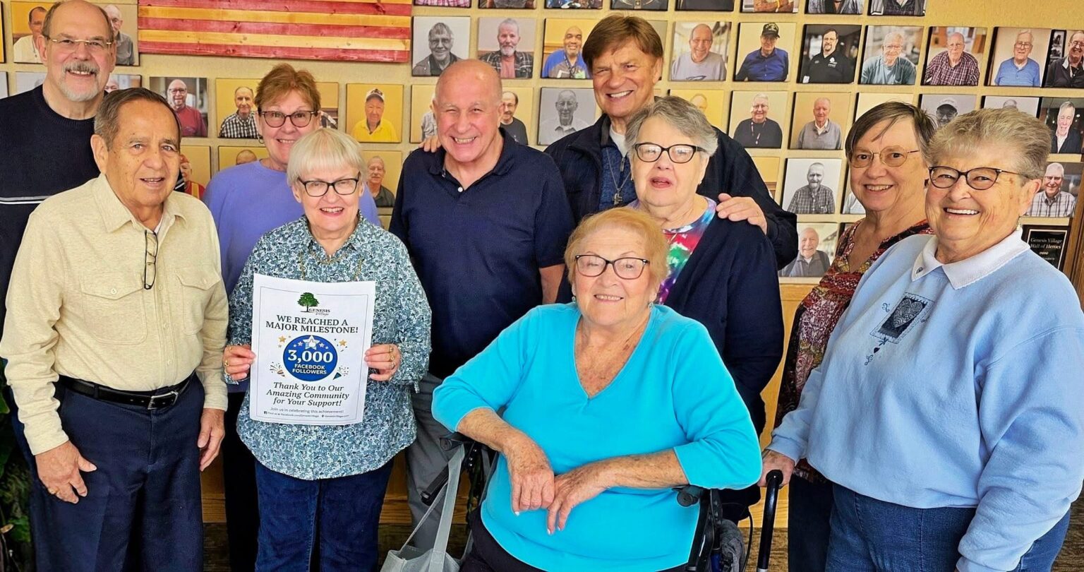 genesis village residents celebrating 3,000 Facebook Likes
