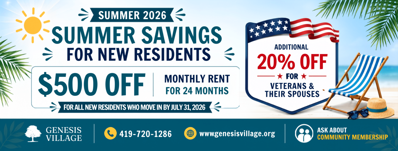 2026 Genesis Village Summer Savings Specials for New Residents