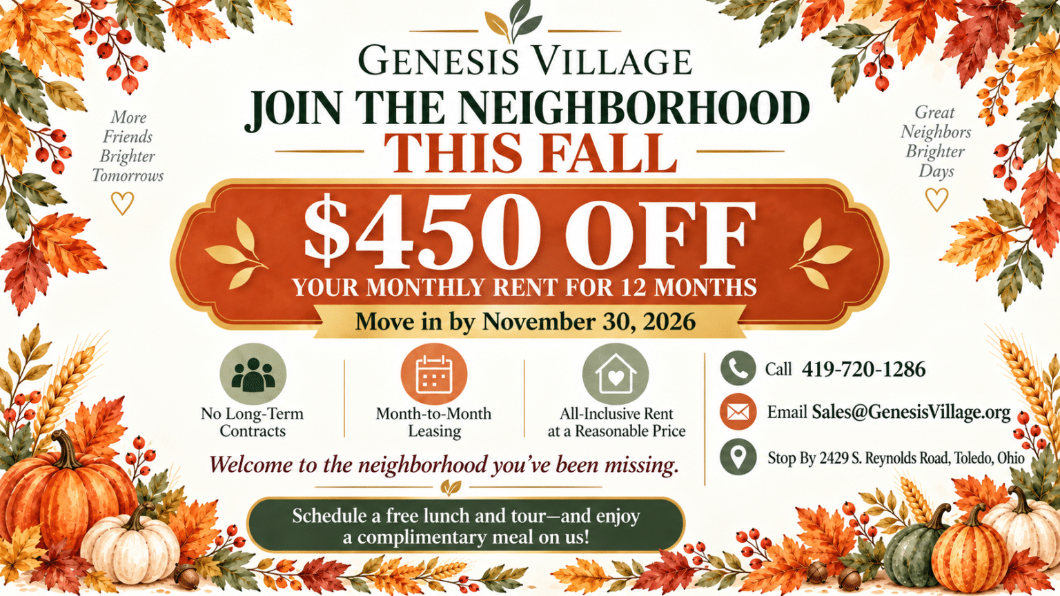 Genesis Village October Move In Special